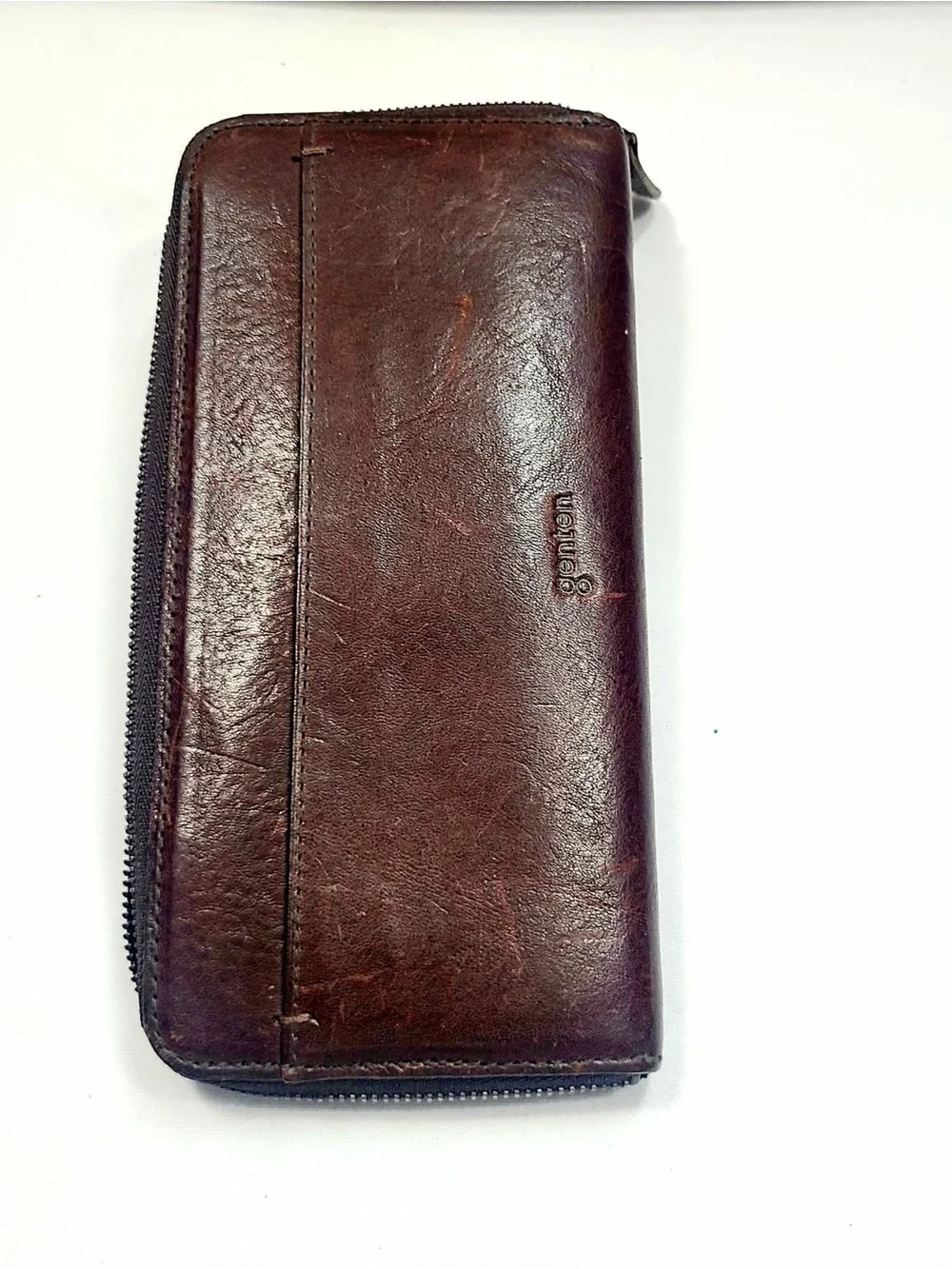 Brown Leather Men's Zip Wallet - Classic Long Wallet